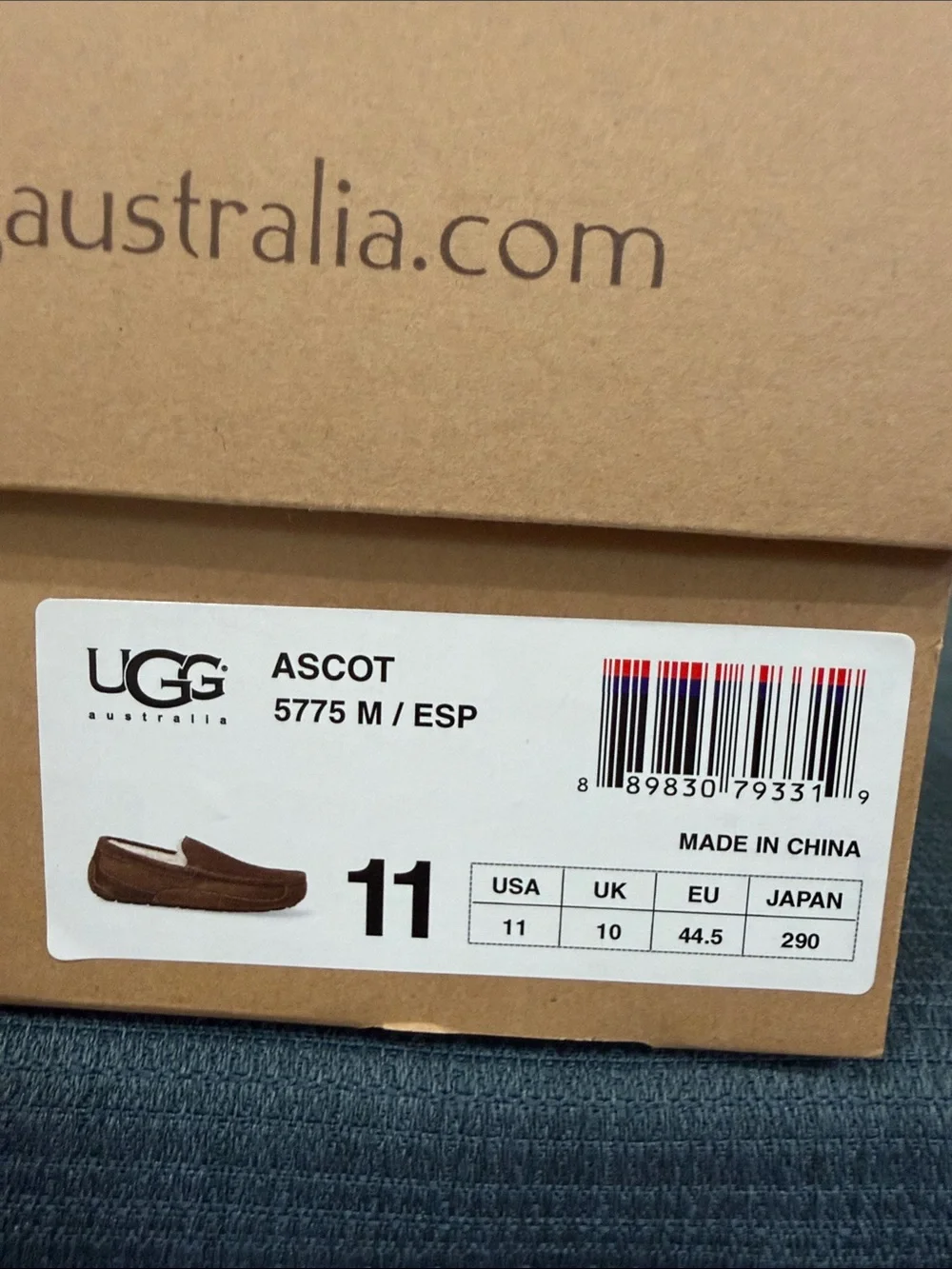 UGG Ascot Slip-On Loafers in Brown Suede